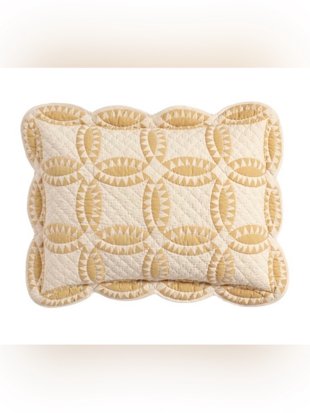 Pottery Barn Cooper Quilted Standard Pillow Sham Yellow Gold 1 NWOT